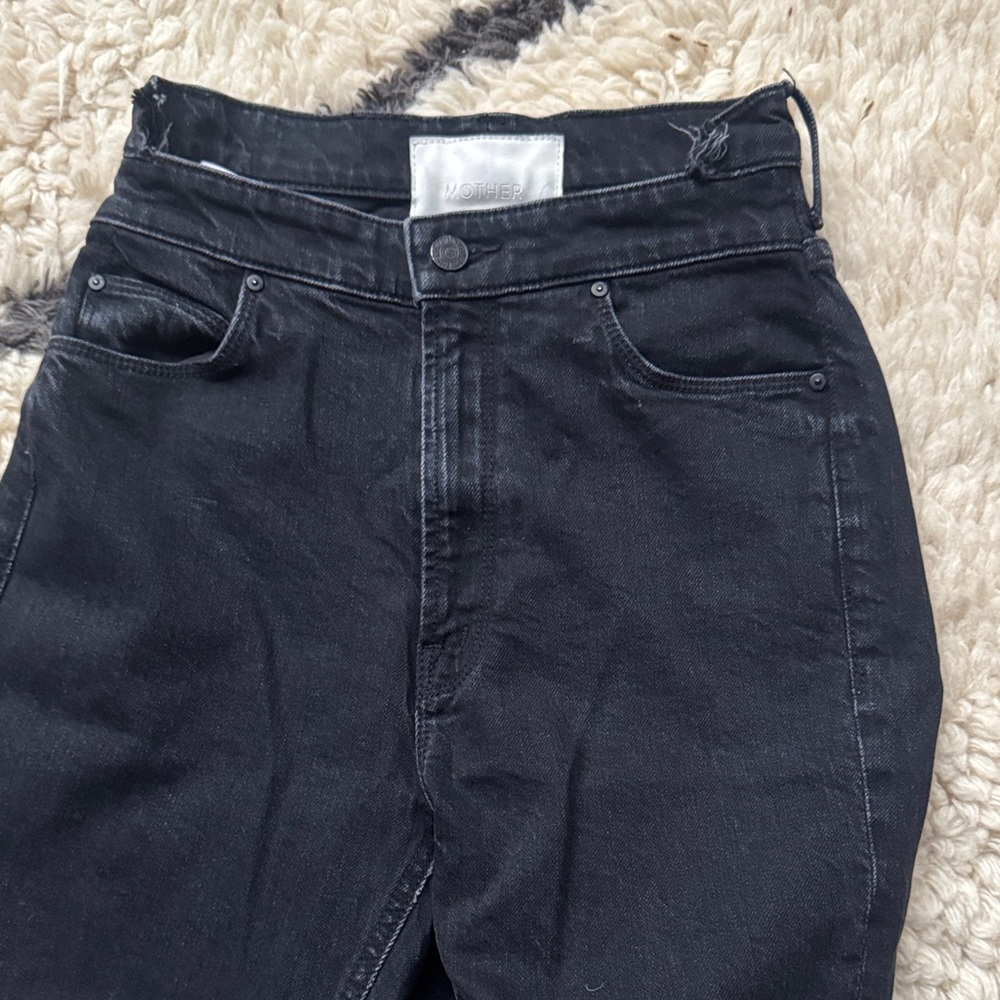 MOTHER Black High-Rise Jeans The dazzler Shift minimalist Gap style mom Jean - Picture 3 of 13